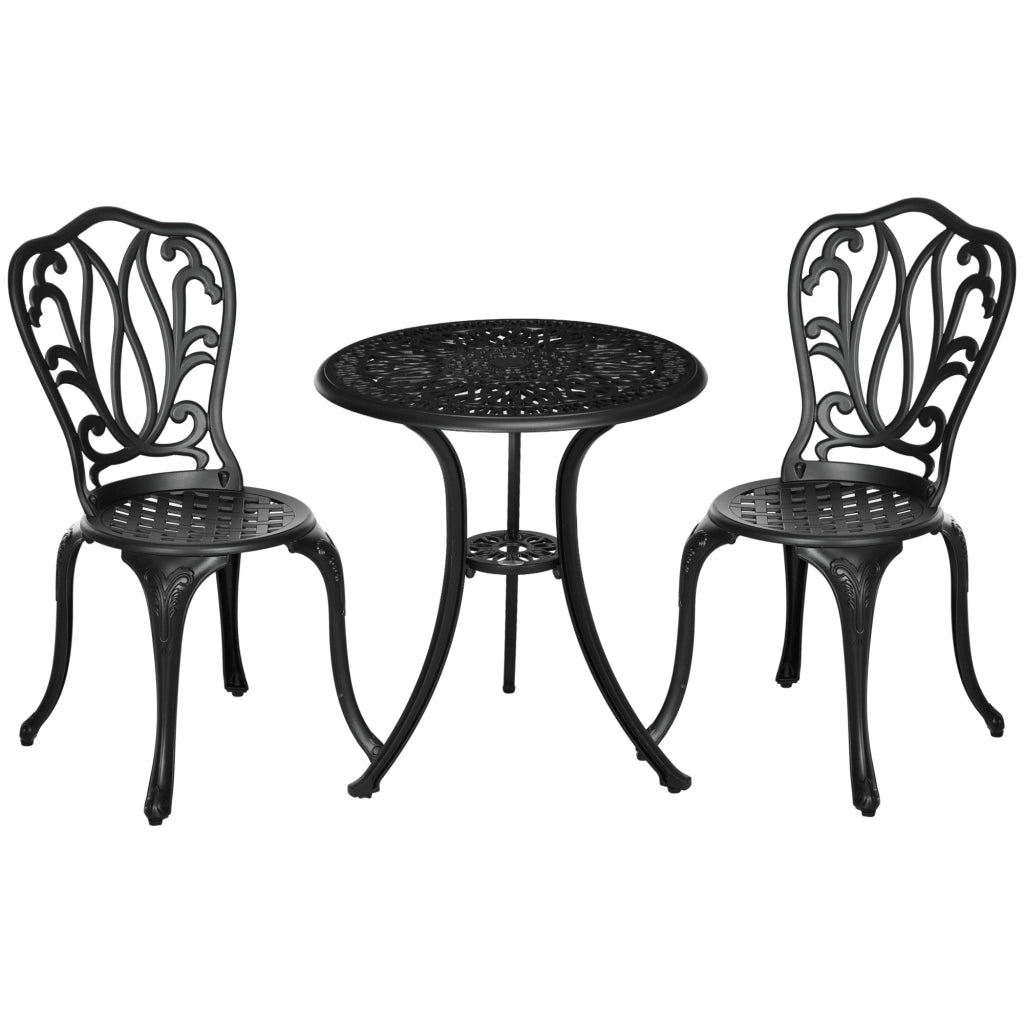 Set divano da giardino 2 posti con sedie e tavolino ¨C zephmum ¨C nero, polyrattan, metallo