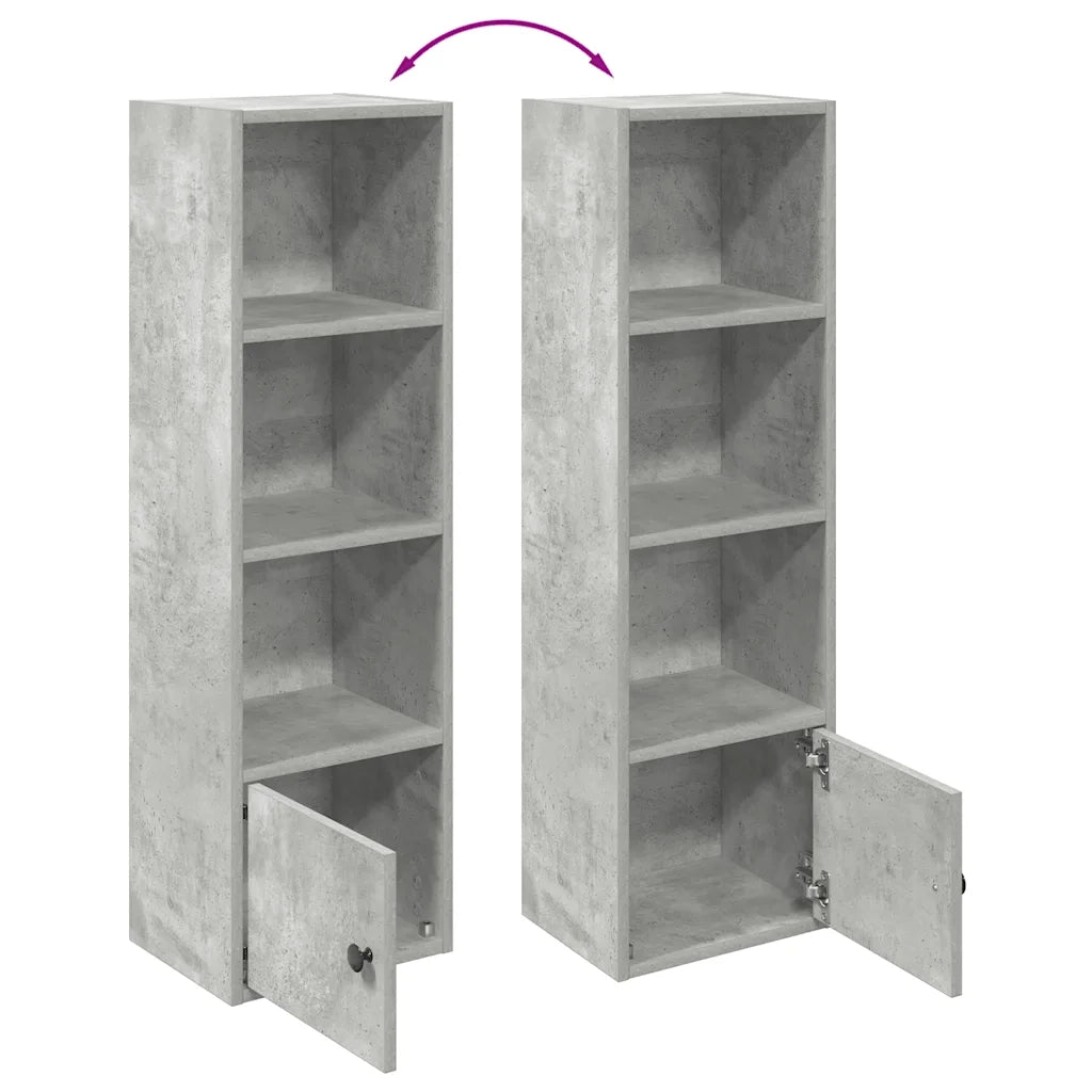 Libreria Grigio Cemento 31x24x102 cm in Legno Multistrato