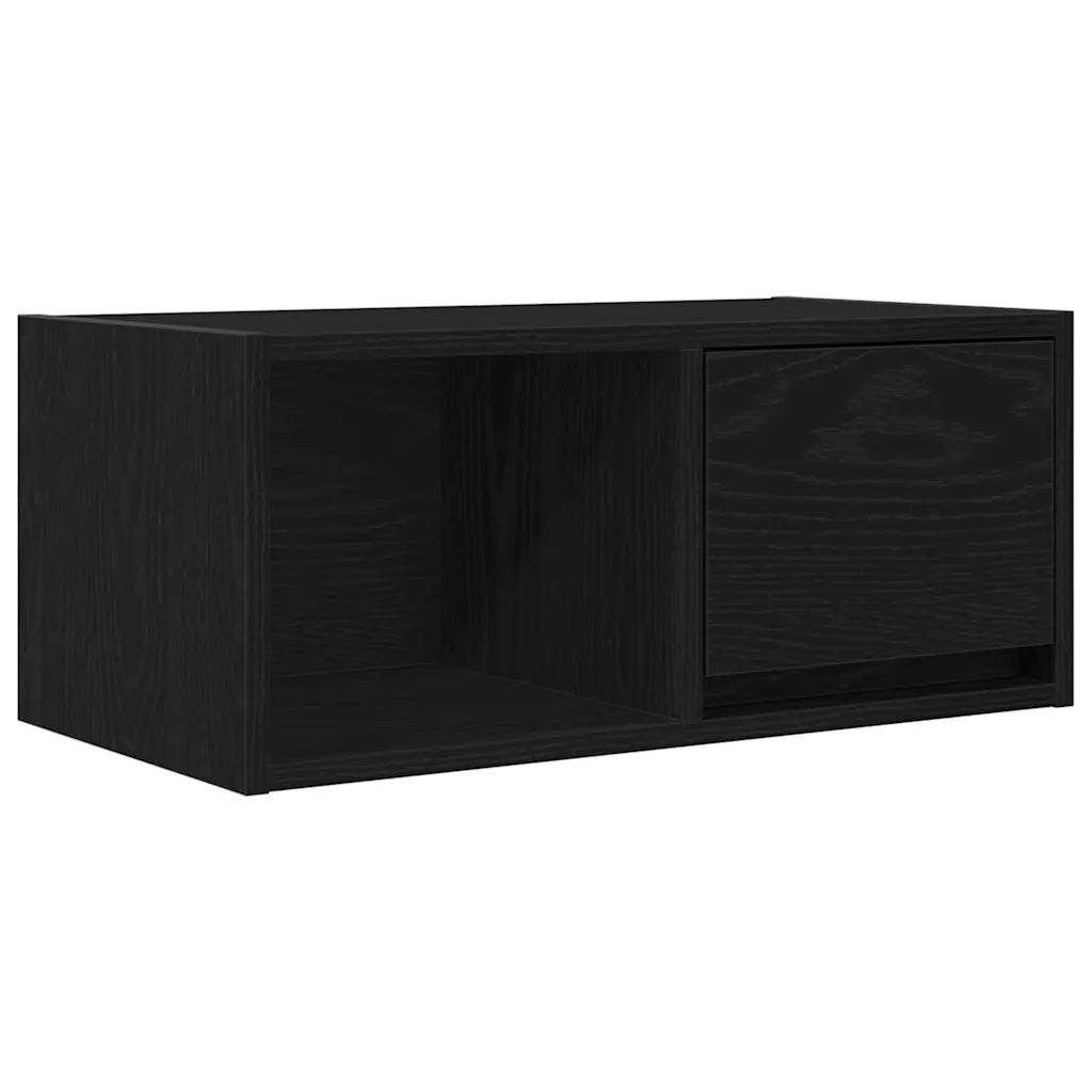 Mobile Porta TV Rovere Nero 60x31x25,5 cm in Legno Multistrato 861438
