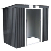 Casetta da giardino in lamiera zincata 213 x 130 x 173 cm grande capienza con ventilazione naturale stile contemporaneo grigio 20_0020630