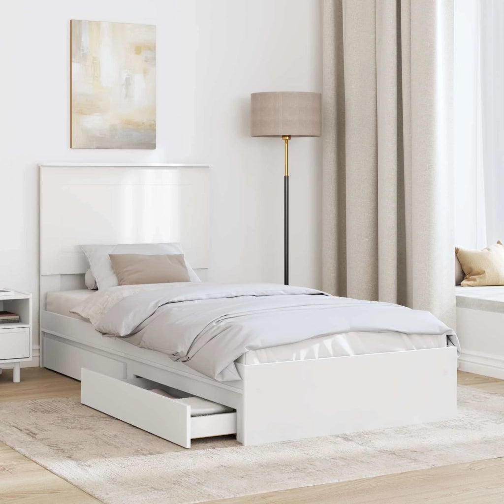 Letto con Contenitore Bianco 75 x 190 cm Legno multistrato 3409601