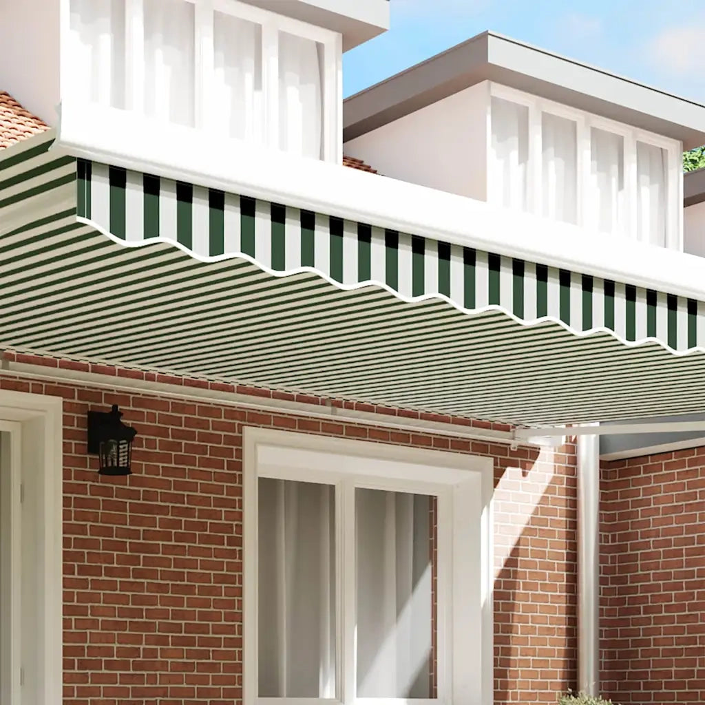 Tenda a Braccio Verde e Bianco 480 x 20 cm Tela 42000811
