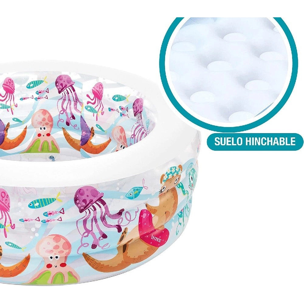 Trade Shop - Piscina Baby Aquarium Gonfiabile Multicolore 152 X 56cm Per Bambini Estate 58480 -