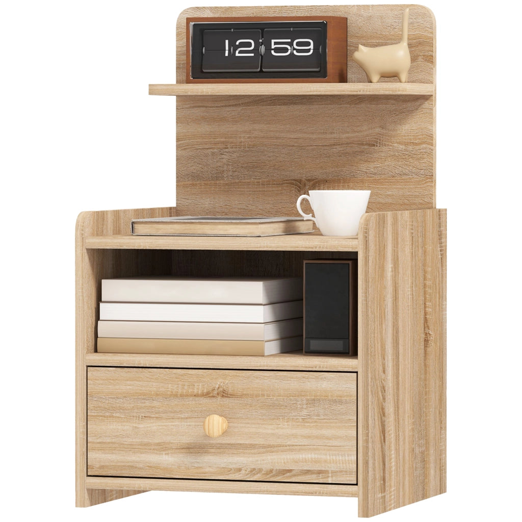 Tavolino da notte con cassetto ¨C Zephmum ¨C Legno multistrato naturale 40x40x50 cm