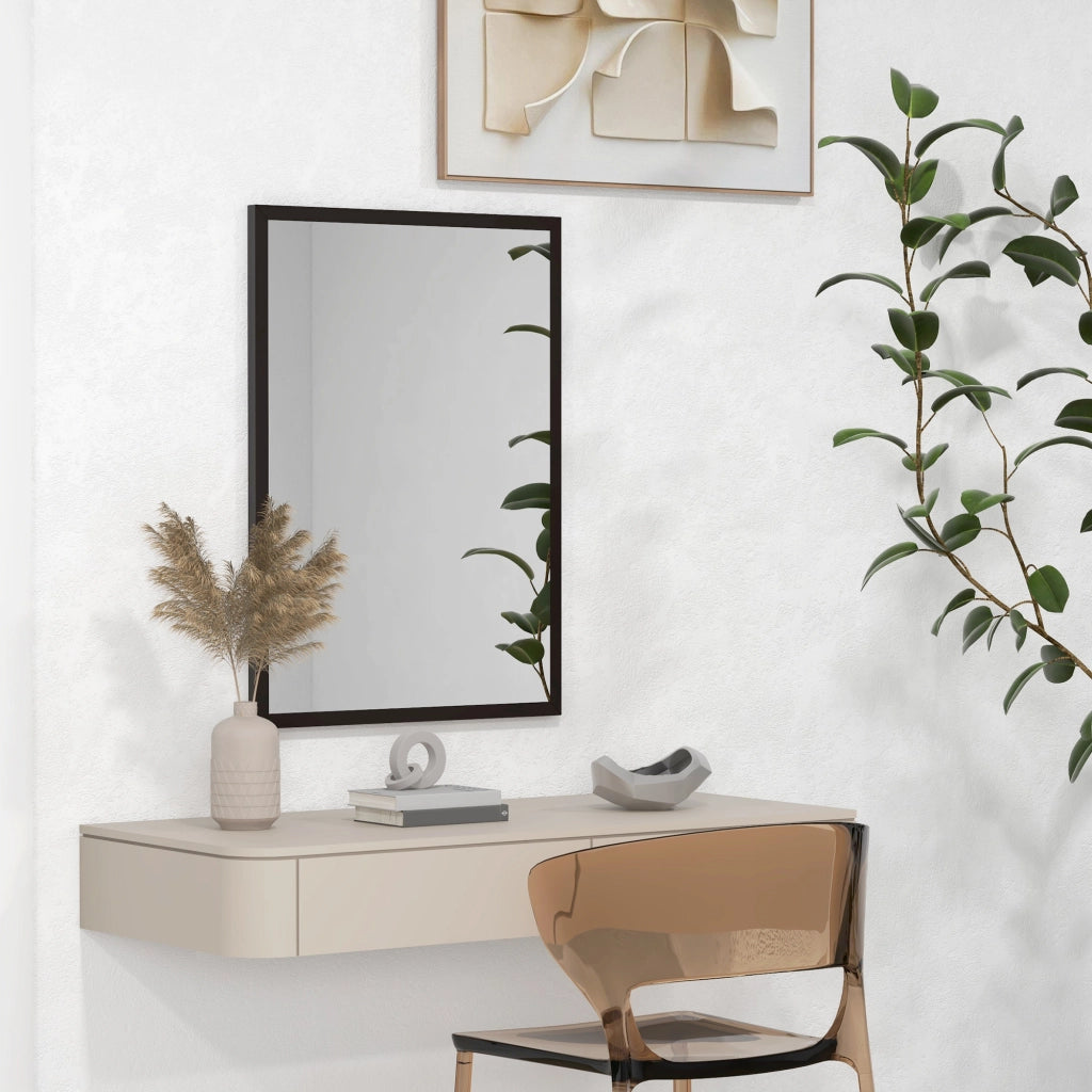 Specchio da Bagno Rettangolare Parete Decorativo ¨C Minimal ¨C Nero 50x70 cm