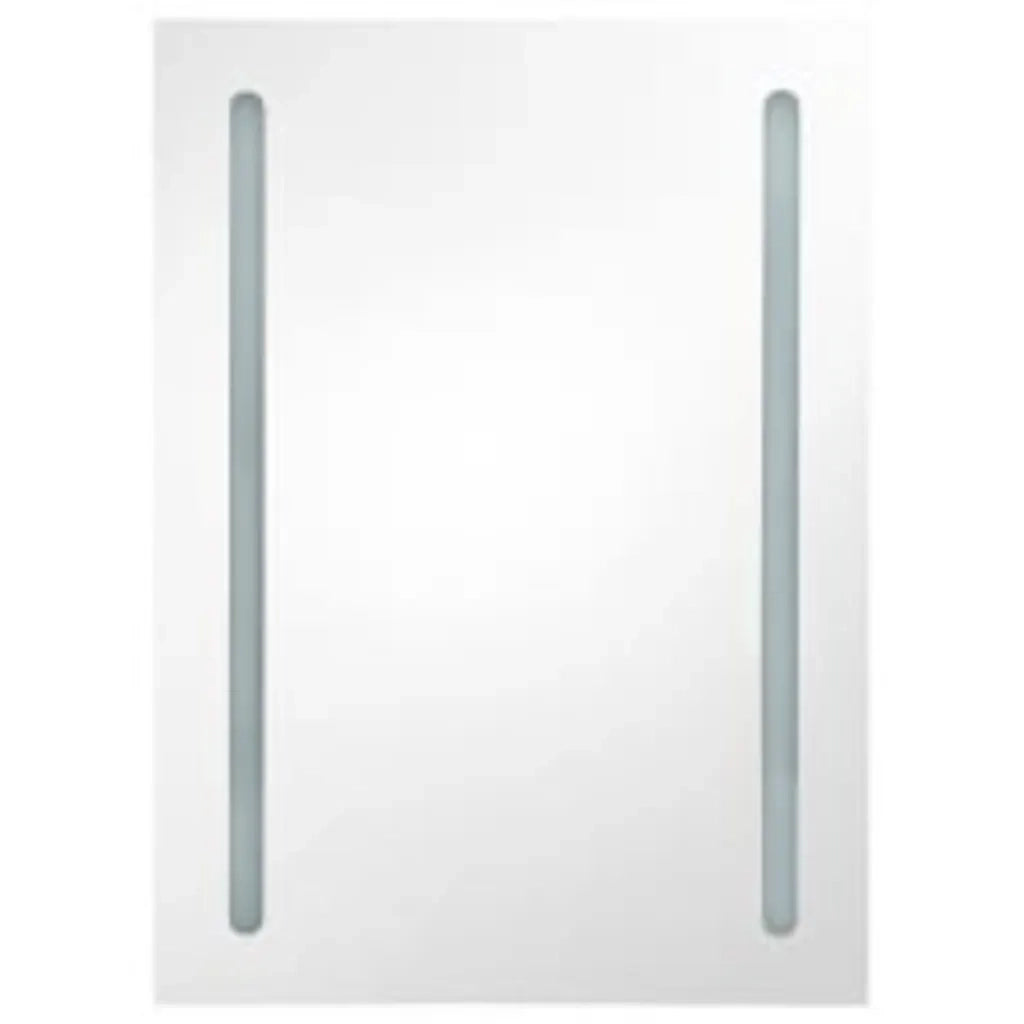 Armadietto Bagno con Specchio e LED Nero Lucido 50x13x70 cm 326496