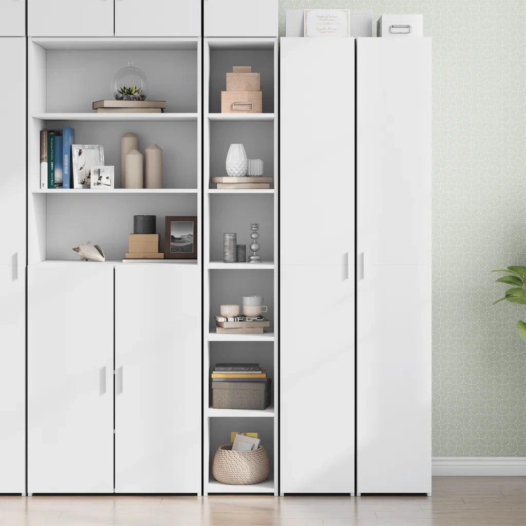 Credenza | Madia | Buffet da pranzo | Armadio da pranzo Bianca 30x41x185 cm in Legno Multistrato