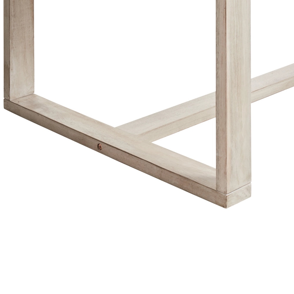Tavolo da pranzo da giardino in legno di acacia chiaro 230 x 100 cm per 6 persone all'aperto rettangolare in stile rustico