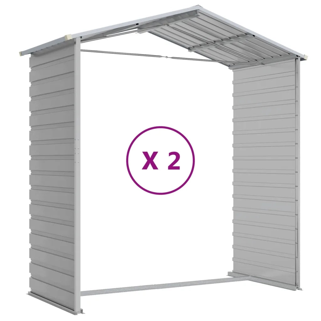 Casetta da giardino grigio chiaro 191x215x198 cm in acciaio zincato 3188243