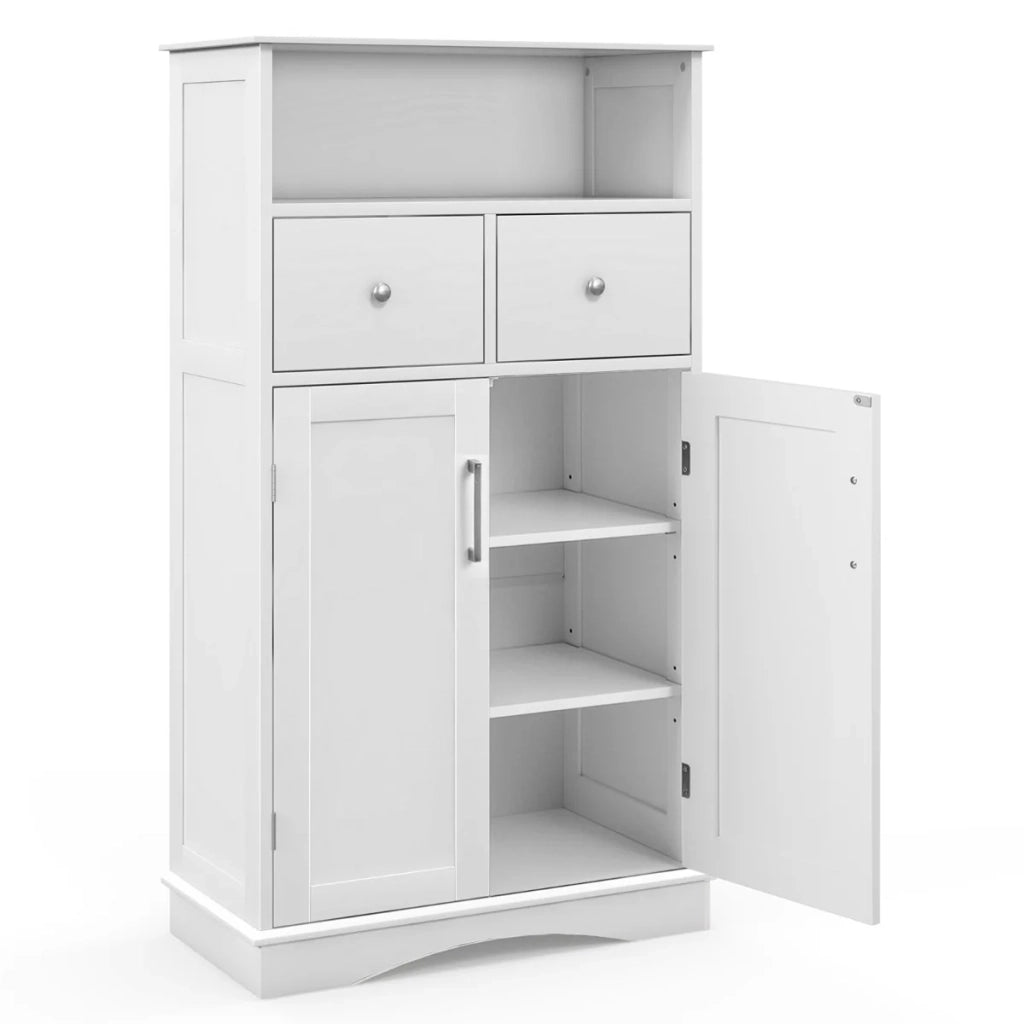 Mobile contenitore indipendente da 60 x 30 x 108 cm ampio spazio di archiviazione design elegante in MDF bianco 20_0010200