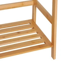 Libreria a 4 Livelli Moderna Scaffale a 4 Ripiani Bagno Cucina Balcone Bambù 48 × 30 × 119cm