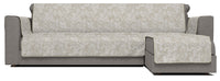 Copridivano con Penisola Destra Seduta 290 cm in Poliestere e Cotone Beige