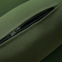 Poltrona Moderna Imbottita in Velluto con Cuscino Lombare, Schienale e Gambe in Legno, Verde