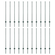 Palo della recinzione 22 pz Verde 160 cm Acciaio CFW3343350
