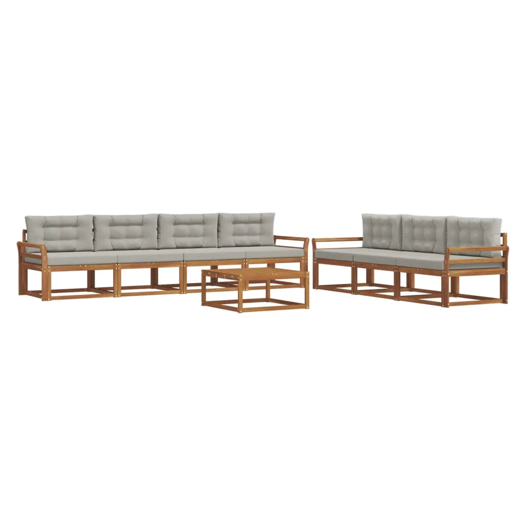 Set di divani da esterno 8 pcs Grigio Naturale e Chiaro 3367299