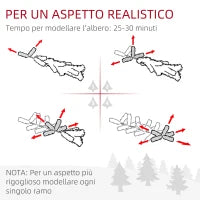 Albero di Natale Artificiale Ø110 x180 cm con 1000 Rami in Acciaio e Plastica Verde