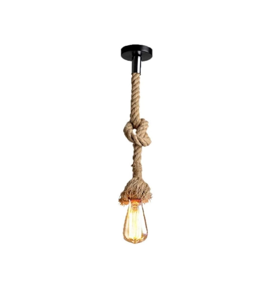 PORTALAMPADA E27 LAMPADARIO DA SOFFITTO IN CORDA VINTAGE PENDENTE 1.5 MT