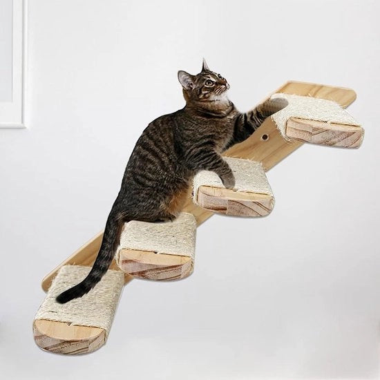 Scaffalature per gatti amichevoli - Scale per gatti in legno - Sgabelli per gatti - Legno di abete resistente - Arredamento per gatti sicuro - Ideale per arrampicarsi