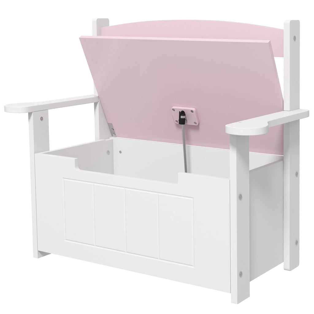 Scrivania con cassetti per bambini ¨C zephmum ¨C rosa e bianco 68.5x34x58 cm