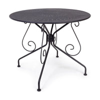 Tavolo da Giardino Esterno Pranzo Tondo Rotondo Metallo Acciaio Ø 70 90 Etienne Colore e Diametro: Grigio scuro Ø 90 cm