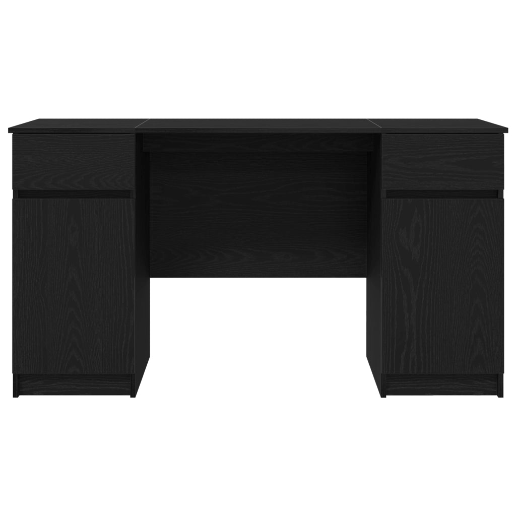 Scrivania  Nero Rovere 140x49x76 cm Legno ingegnerizzato