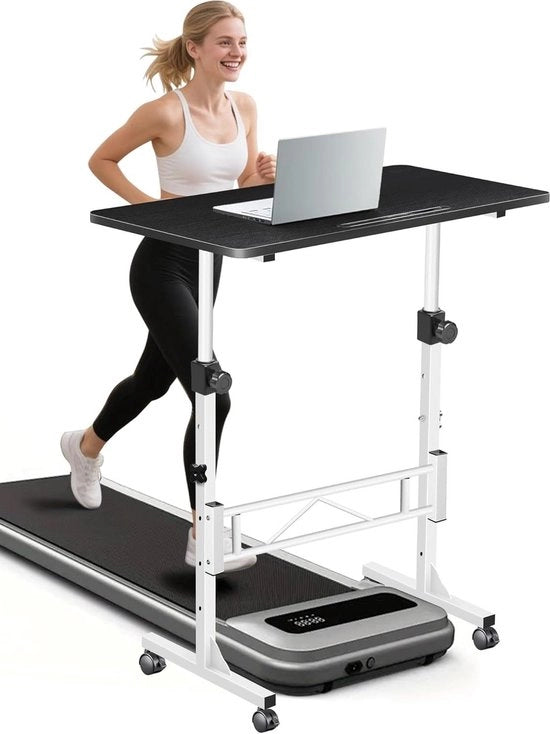 Scrivania con ruote e tavolo da lavoro ergonomico - Tavolo da computer in legno per camera da letto e ufficio - 80 x 40 cm