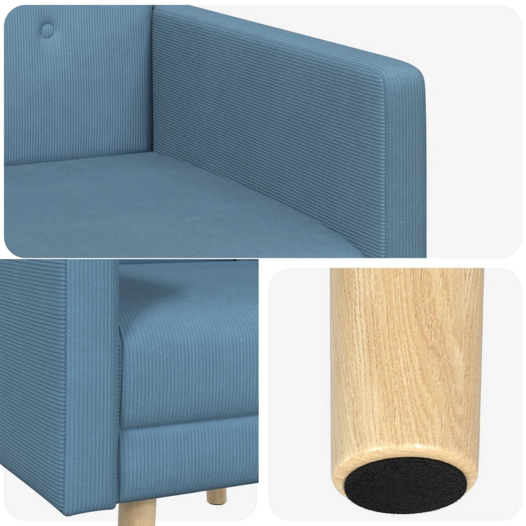 Sedia d'accento Blu Tessuto in velluto a coste 42044811