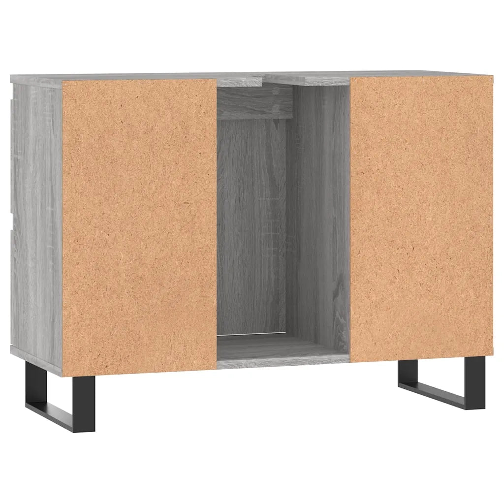 Mobile da Bagno Grigio Sonoma 80x33x60 cm in Legno Multistrato 831666