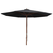 Ombrellone da esterno con palo in legno 350 cm nero 02_0008253
