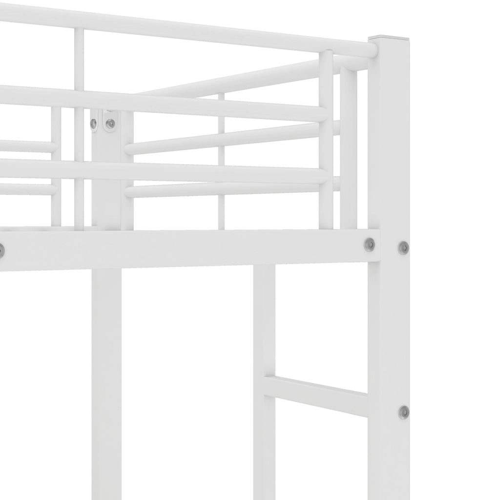 Letto a soppalco 90x200 cm in metallo bianco con scrivania e ripiani