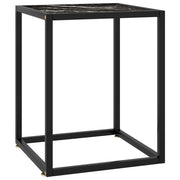Tavolino da Salotto Nero e Vetro Nero Marmorizzato 40x40x50 cm  cod mxl 59565