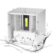 Trade Shop - Applique A Led Faretto Cubo Lampada Da Parete Muro 12w Luce Doppia Ip65 Bianco - -bianco Caldo      -