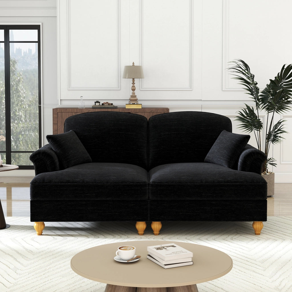 Divano 2 Posti - COSYHOMES - Stile Medievale Moderno, Tessuto Ciniglia, Fodera Volant Rimovibile