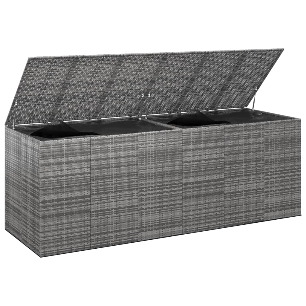 Cuscino da giardino in resina e vimini 291 x 100,5 x 104 cm grigio 02_0013166