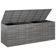 Cuscino da giardino in resina e vimini 291 x 100,5 x 104 cm grigio 02_0013166