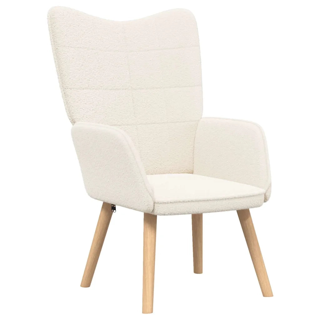 Poltrona | Sedia Relax Crema 62 x 67 x 95,5 cm Tessuto Sherpa