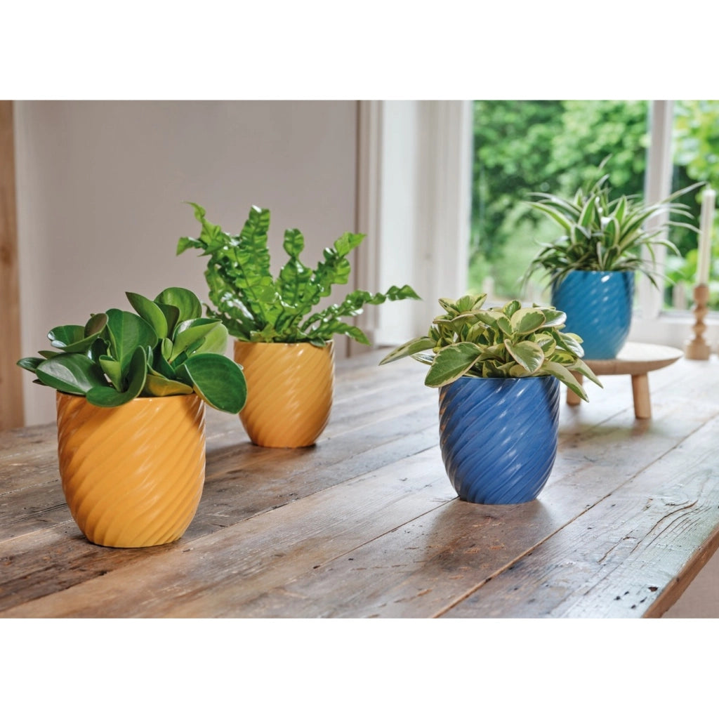 VASO IN GRES SMALTATO D.13,5XH13CM IN 4 COLORI