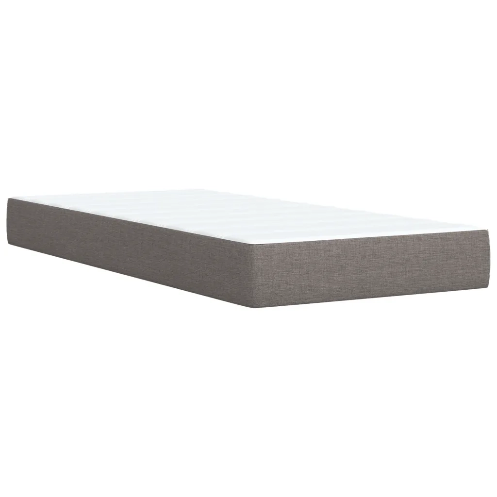 Letto singolo | Letto per adulti | Giroletto a Molle con Materasso Tortora 90x200 cm inTessuto