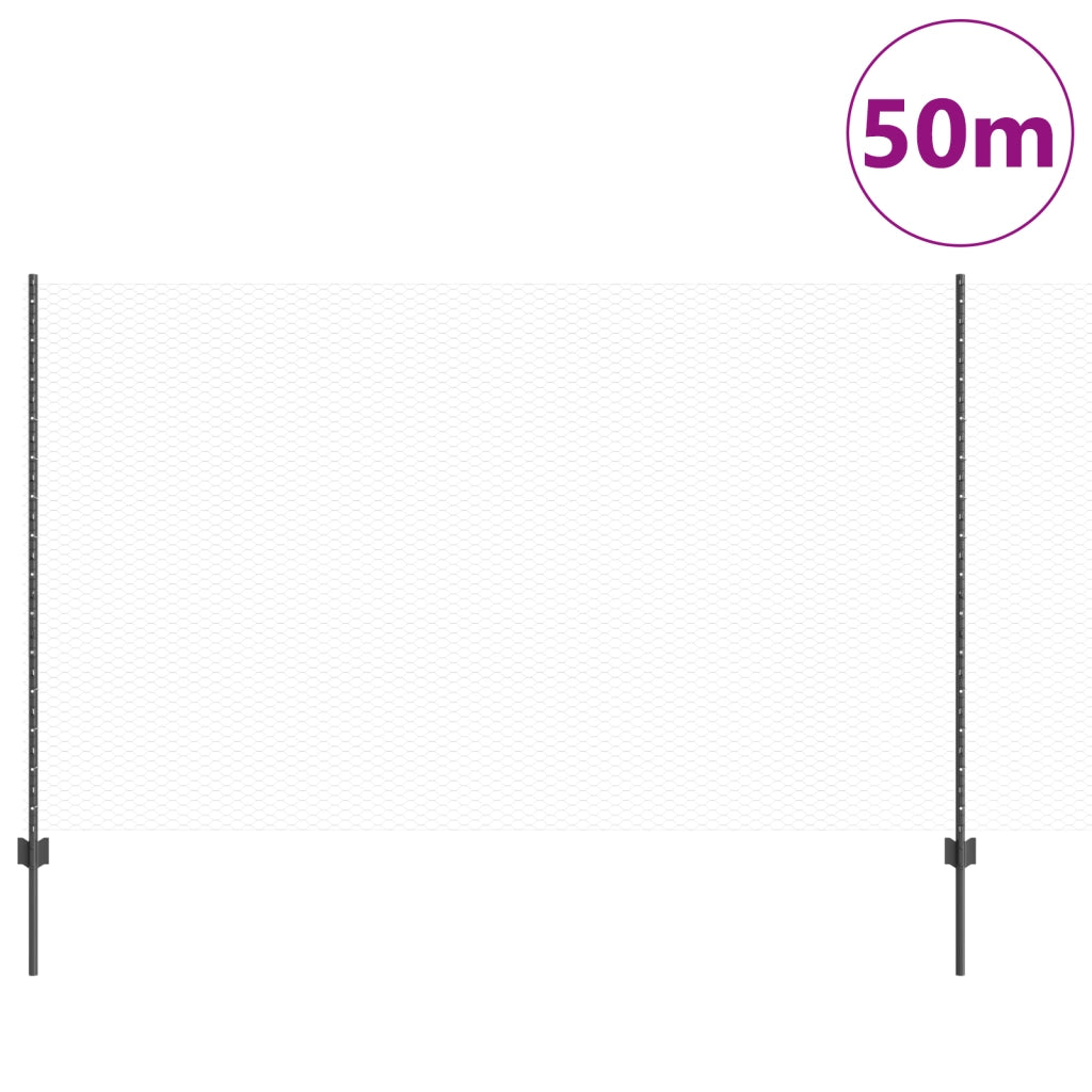Pali per Recinzione  22 pz Canale a U Grigio 140 cm Acciaio