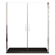 Porta Parete Doccia 170 cm 2 Ante Battenti in Cristallo Trasparente 6mm H195 Bonussi Alexia