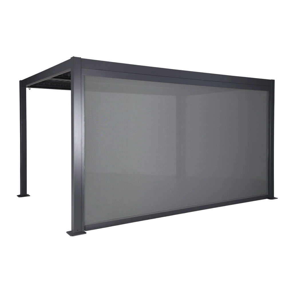 tenda laterale avvolgibile alluminio e textilene per pergola, 4m,