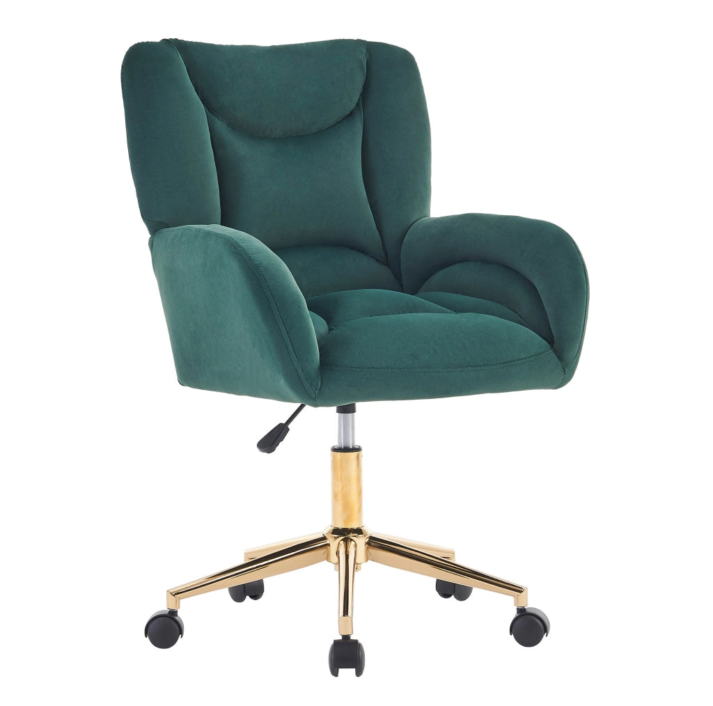 Sedia da ufficio 64x62x97 cm verde – altezza regolabile, con ruote