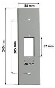 PLACCA 205MM IN ALLUMINIO OPACO CON PULSANTE COPRI AVVOLGITORE MOTORE TAPPARELLA