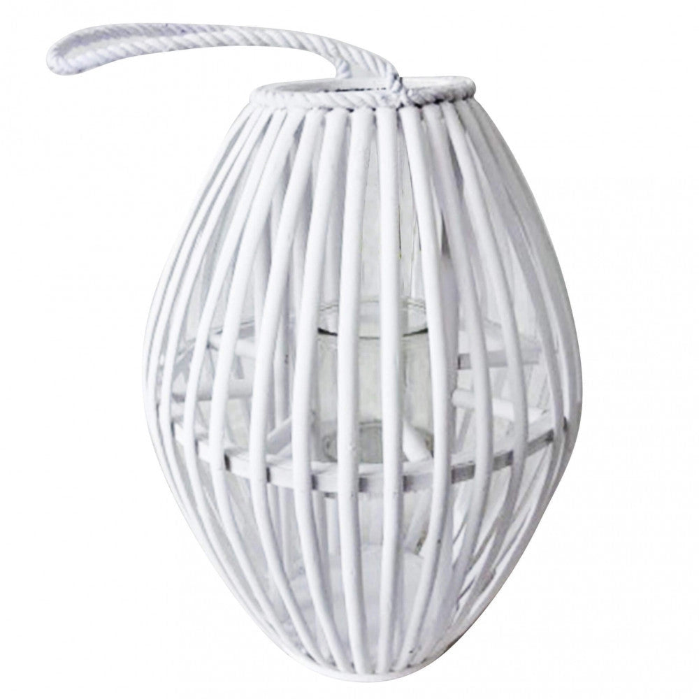 Lanterna Seline in Vimini Bianco