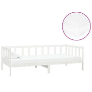 Divano letto | Sof¨¤ letto | Letto singolo con Materasso 90x200 cm Bianco in Legno di Pino