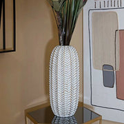 Oggettistica Whitechapel, Complemento d'arredo, Articolo decorativo, Accessorio d'arredo, Bianco e Oro, 19x19 h46 cm