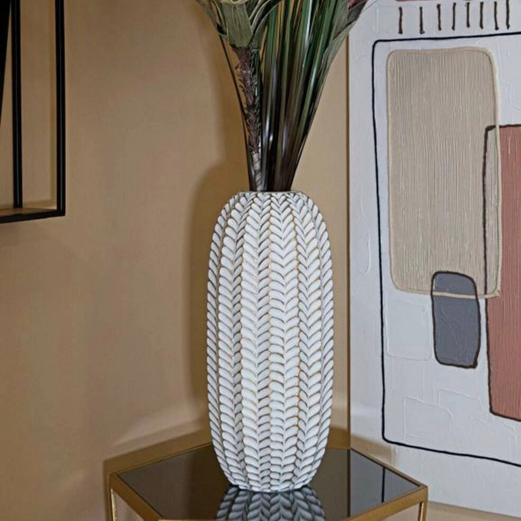 Oggettistica Whitechapel, Complemento d'arredo, Articolo decorativo, Accessorio d'arredo, Bianco e Oro, 19x19 h46 cm