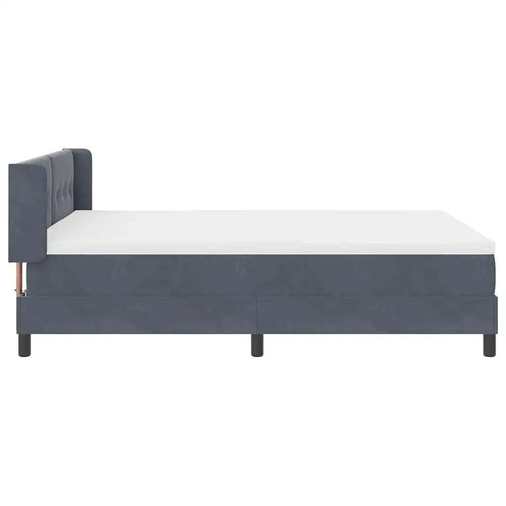 Letto a molle con testiera Grigio scuro 200 x 160 cm Poliestere