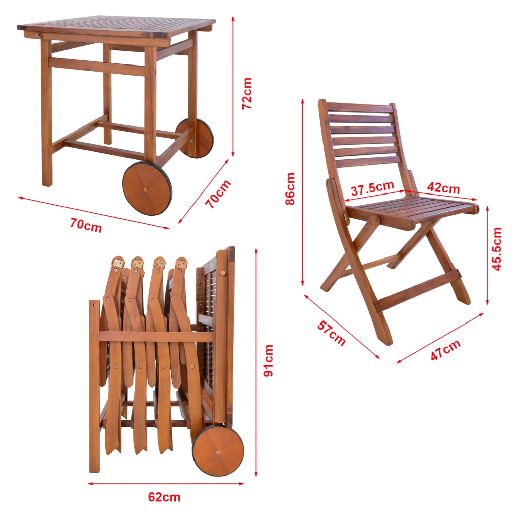 Set di mobili da giardino 5 pezzi in legno di acacia naturale 03_0010532