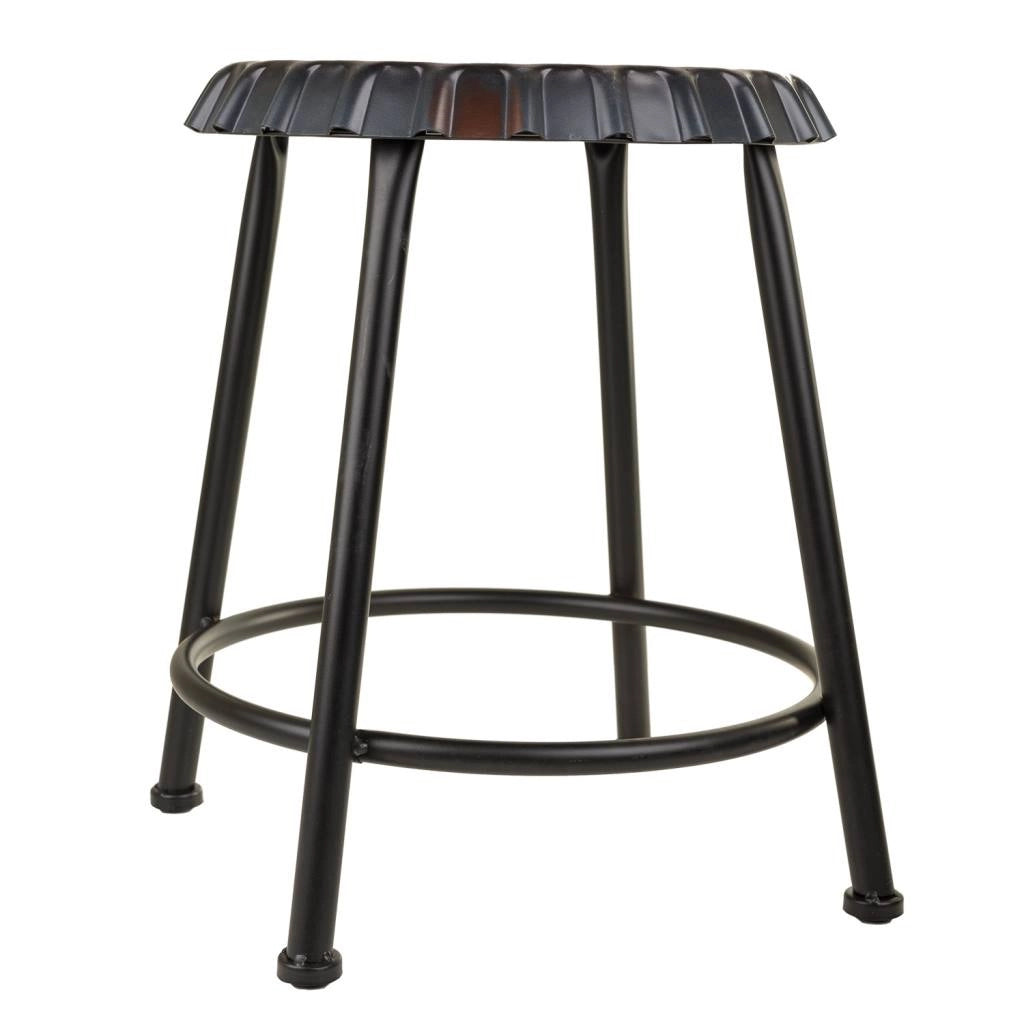 Sgabello rotondo in metallo nero d35x46h cm